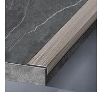 Transition Strip, Aluminum Stair Nose or, Step Edge Trim Guard Wood Grain, Tiles Transition Strip Cover, Stairs Threshold