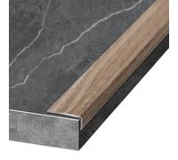 Transition Strip, Aluminum Stair Nose or, Step Edge Trim Guard Wood Grain, Tiles Transition Strip Cover, Stairs Threshold