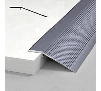 Transition Strip Flooring Transition Strip Aluminum Cuttable Flooring Reducer Molding Threshold Ramp Reducer Floor Threshold Strips Replacement Floor Strips Easy to Install (Iron Gray 110cm/