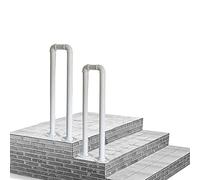 Transitional Hand Railings for Stairs White Metal Stairs Banister Handrail for Outdoor Steps and Indoor Stairs Baluster, U-Shaped Stair Railing Fit 1 Step (Size : 75cm(2.5ft))