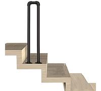 Transitional Handrail for Stairs Staircase Handrails for Indoor Outdoor Wrought Iron 1 Step U-Type Safety Stair Railing for Elderly,for Terrace Corridor Garden Villa Balcony,Black (90CM)