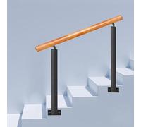 Transitional Wooden il for Outdoor Stairs Fits 2-3 Steps Side Mount Picket Grab Rail for Concrete/Wooden Stairs 85cm Height 8ft Length Durable Wrought Iron Design