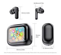 Translator Earbud, Smart Wireless Earbuds for Business, 140 Languages & LED Display with Noise Cancelling AI Translation Headphones, Ear Buds for Travel, Learning and Workout, 2.36x2.1 Inches