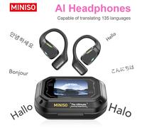 Translator Earphone MINISO M98 AI Wireless Headphones Office Chat Headset ASMR Headset DIY APP AI Wireless Headphones with Mi Beige