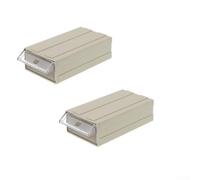 Translucent Component Organizer Box Stackable Design(2PCS grey)
