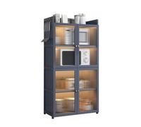 Translucent Door Kitchenrage Cabinet - Gray Pantry nizer with Strong Load Capacity for Versatile Use (60cm x 38cm x 153cm) - Ideal for Kitchen & Home
