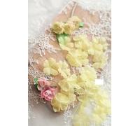 Translucent Fairy Air Pressure Elephant Petals Wedding Headdress Material Handmade 3D Flower Accessories DIY 100 Pieces (Yellow)