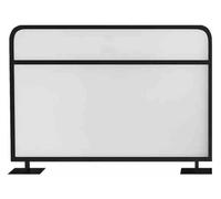 Translucent Glass Partition Divider, Freestanding Dining Room Divider, Frosted Glass, Iron Frame, Black/Gold, Multiple Sizes(Black,100x130cm)