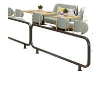 Translucent Glass Partition Divider, Freestanding Glass Desk Divider Low Fence for Dining Countertop Black Multiple Sizes(50x90cm)