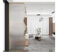 Translucent Glass Room Divider with Metal Frame Freestanding Single Panel Privacy Partition for Home Office & Living Space (40x110CM) - Stylish & Functional
