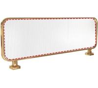 Translucent Ironwork Countertop Dividers for Dining Areas 30x110cm Raised Striped Restaurant Partitions Stylish Low Partitions for Enhanced Privacy and Space Management