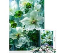 Translucent Lotus Bloom 1000 Piece Jigsaw Puzzle for Teenagers Support Memory Strength And Retention Gentle Calm Leisure Activity (50X75cm)