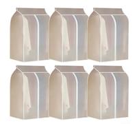 Translucent PEVA Hanging Clothes Cover for Dust Protection and Visual Identification of Stored Items in Residential or Rental Spaces (6pcs)