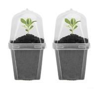 Translucent Plastic Pot with Removable Dome for Consistent Moisture Levels in Indoor Gardening Setups (2pcs)
