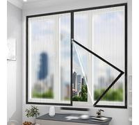 Translucent PVC Double Glazing Film Window Insulation Curtain Cover,for Cold Protection Winter Kits Zipper Easy to Open for Ventilation for Removable