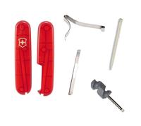 (translucent red) Victorinox 91mm Swiss army spares - tweezers toothpick screwdriver handles