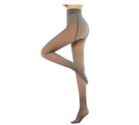 Translucent Warm Fleece Lined Tights for Women Pantyhose Brown Nude Thick Tights Women Compression Comfortable Opaque High Waisted With Tummy Control Model Tight Look Sheer