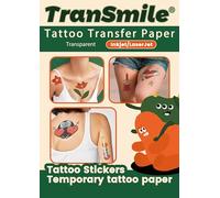 TRANSMILE 5 Sets(A+B) XA4 Printable Clear Temporary Tattoo Transfer Paper for Inkjet & Laser Printer Transparent Tattoo Stickers Temp Personalised Realistic Tattoos Printing Paper(TS-tattoo1.0-5)