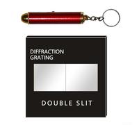 Transmission Diffraction Grating for Spectrum Decomposition, 50x50mm Glass Sheet with Single/Double Slit for Physics Teaching Demonstration and Scientific Research,(0.08mm+pen)