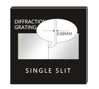 Transmission Diffraction Grating for Spectrum Decomposition, 50x50mm Glass Sheet with Single/Double Slit for Physics Teaching Demonstration and Scientific Research,(0.08mm)