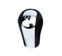 Transmission Shift Knob, XEBRAD Gear Knob 5 6 Speed Chromed PU Leather MT Gear Shift Knob, Replacement for Toyota, for Corolla, for Yaris, for RAV4, for Verso 1992-2009 Car Gear Shifter Lever(BLA