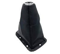 Transmission Shift Knob, XEBRAD Gear Knob Chrome Gear Shift Knob Leather Gaiter Cover Case Collar, Replacement for Toyota, for AVENSIS T25 MK2 II 2003-2009 Car Styling Accessories(Black 6 Speed)(