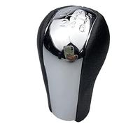 Transmission Shift Knob, XEBRAD Gear Knob Chrome Gear Shift Knob Leather Gaiter Cover Case Collar, Replacement for Toyota, for AVENSIS T25 MK2 II 2003-2009 Car Styling Accessories(Black 6 Speed)(