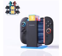 TRANSNOVO 6 in 1 Charging Dock for Nintendo Switch 2/Switch/OLED Joycons, Fast Controller Charger Station with 9 RGB Modes & Circuit Protection, Black