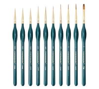 Transon 10pcs Fine Detail Miniature Art Painting Brush Set for Acrylic Watercolor Craft Rock Face Painting