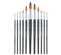 Transon 11pcs Round Paint Brush Basic Set for Watercolor, Acrylic, Gouache, Ink, and Tempera Painting