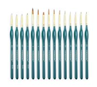 Transon 15-Piece Fine Detail Miniature Painting Brush Set for Acrylics, Watercolors, Crafts, Rocks & Face Painting