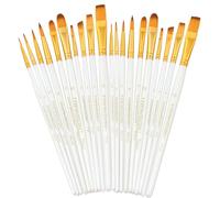 Transon 20pcs Art Painting Brush Set for Acrylic Watercolor Gouache Hobby Craft Face Rock Painting