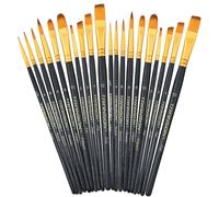 Transon 20pcs Bulk Art Painting Brush Set for Acrylic Watercolor Gouache Hobby Craft Face Painting