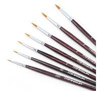 Transon Detail Model Paint Brushes 7pcs for Acrylic, Gouache, Oil, Tempera and Face Painting