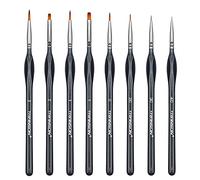 Transon Fine Detail Art Paint Brush Set 8pcs with Triangular Handle for Miniatures Model Craft Face Painting Suitable for Acrylic Gouache Watercolor Oil