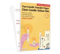 TransOurDream A4X5 Sets(A+B) Clear Candles Tattoos for Laser/Inkjet Printers, Printable Transparent Candle Stickers Tattoo Film, Water Slide Transfer Film, Decoration Paper(Tatt-Candle-5)
