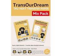 TransOurDream Inkjet Transper Paper Dark 1.0 5 Sheets A4 + 2 Sheets A4 Transfer Tape for Vinyl Locating Large Letter(5+2)