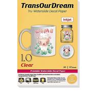 TransOurDream Inkjet Waterslide Decal Paper Clear 10 Sheets A4