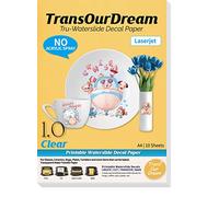TransOurDream Laser Waterslide Decal Paper Clear 10 Sheets A4 (TOD-020-10)