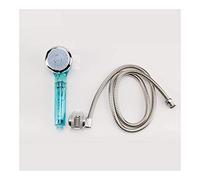 Transparency Head with 3 Mode Spray Adjustable Panel, High Pressure Easy Cleaning Showerhead with 1.5m Flexible Stainless Steel Hose and Bracket, Clear Blue (Size : Shower head set) (Shower head set)