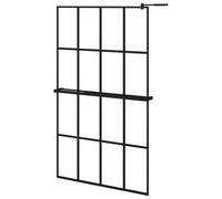 (transparent, 118 x 190 cm/4x4 grids) vidaXL Walk-in Shower Wall Bath Enclosure with Shelf ESG Glass and Aluminium
