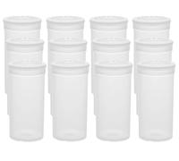 Transparent 13 Dram Pop Top Child Resistant Pill Bottles with Airtight Caps, Storage Jars for Pills, Supplements & Herbs (Pack of 12) (Clear)