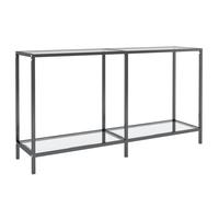vidaXL Console Table Transparent 140x35x75.5 cm Tempered Glass