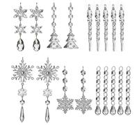 (transparent) 18pcs Bright Crystal Ornaments Set Adding Elegance To Christmas Tree
