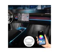 (transparent 1in2 4M) For Tesla Model 3 Y Car Neon Lights Ambient Light Auto Led Strip Lights App Control Center Console Dashboard Light Accessories