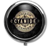 Transparent 3-Compartment Medicine Pill Case, Portable Round Pill Box for Pocket or Purse, Decorative Metal Medicine Vitamin Organizer. (CY)