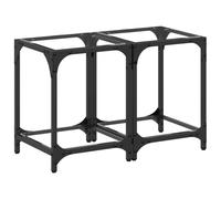 (transparent, 30 x 30 x 40 cm/ 2 pcs) vidaXL Coffee Tables with Black Glass Top End Table Side Table 2 pcs Steel