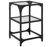 (transparent, 30 x 30 x 45 cm/ 1 pcs) vidaXL Coffee Tables with Transparent Glass Top Side Table End Table Steel