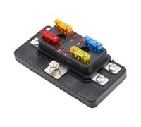 Transparent 4 Way Fuse Box Holder With Led Blown Indicator For Car Boat Rv Trailer Electrical System Atc Ato Fuse Block Dustproof Cover Easy Installation Wiring Kit