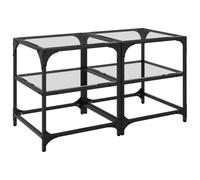 (transparent, 40 x 40 x 45 cm/ 2 pcs) vidaXL Coffee Tables with Transparent Glass Top Side Table End Table Steel